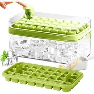 Ensemble de 64 cubes à glaçons, Moules à glaçons, Conteneur de glaçons - Vert