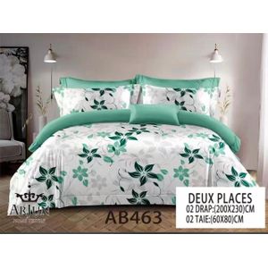 QUALITE ARJUN Lot De 2 Draps + 2 Taies – Design Élégant et Confort Assuré Pour 2 Places
