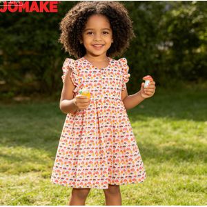 JOMAKE Robes pour enfants âgés de 1 à 7 ans, motifs végétaux, robes sans manches