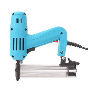 Pistolet Clouteur Électrique Professionnel - Agrafeuse et Cloueuse 2-en-1 - Haute Performance pour Menuiserie, Décoration et Tapisserie - Bleu