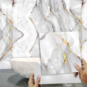 16PCS Stickers Muraux En Marbre, Stickers Carrelage, Papier Peint De Décoration De Sol -20 * 20cm