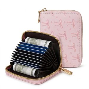 ShebSheb Petit portefeuille pour femmes en PU avec fermeture zippée tout autour, porte-cartes, 8×11×2 cm / 3,2×4,4×0,8 po