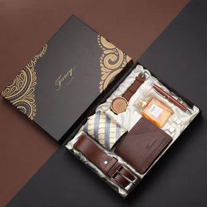 Coffret Cadeau Homme Premium – Élégance & Style : cravate, ceinture, montre, porte feuille