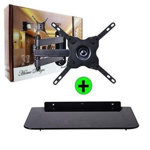 Support Mural TV - Pivotant -Robot 14 - 55 Pouces + DVD/Décodeur Compatible