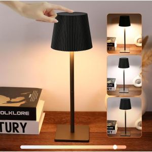 Lampe de Table, Lampe sans Fil Rechargeable avec Contrôle Tactile - Noir