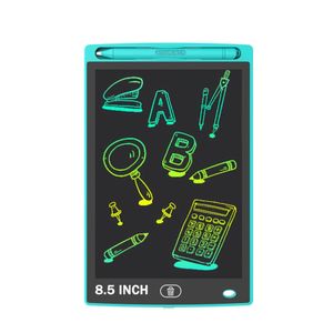 Grande tablette de dessin pour enfants LCD avec stylet - Tableau d'écriture à écran couleur de 8,5 pouces/21 cm, bloc-notes réutilisable adapté au bleu