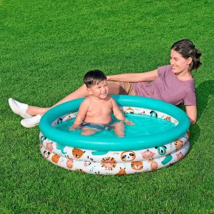 Piscine Gonflable pour Enfants – Piscine Familiale 3 Anneaux – Extérieur & Jardin