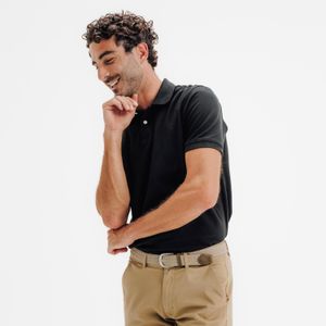 Inesis Polo de golf en coton polyester manches courtes homme, MW500 noir