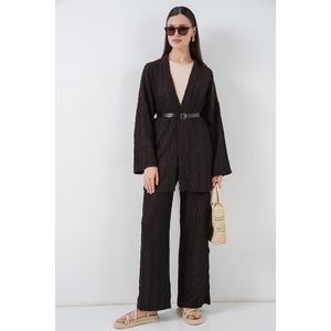 Bigdart Ensemble Deux Pièces Pantalon Kimono Femme 30078 - Marron