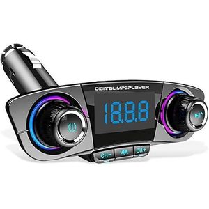 Chargeur de voiture et lecteur FM avec ports USB, TF et auxiliaire – Sans fil, polyvalent et pratique
