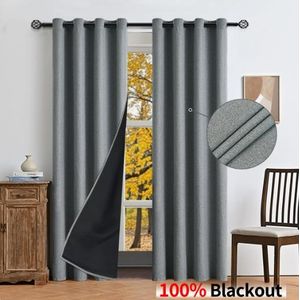 Rideaux occultants noirs aspect lin pour salon et chambre avec protection solaire