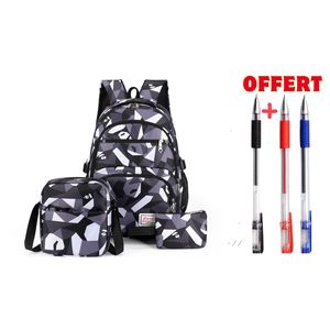 Sac A Dos + Sac A Bandoulière + Pochette- sac d'ordinateur - sac d'école