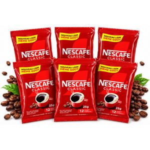 Nescafe Pack Classic - Café Soluble - Lot De 6 Sachets De 25G