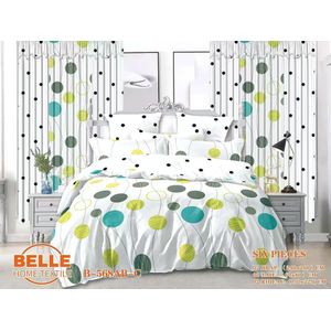 Belle  Lot Complet : 2 Draps + 2 Taies + 2 Rideaux – Design Élégant et Confort Assuré
