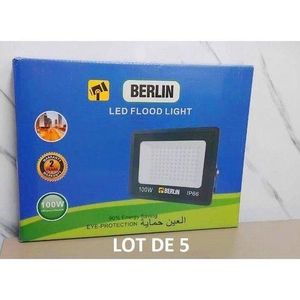lot de 5 projecteurs LED Berlin 100W,