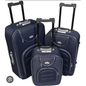 Valises résistances élégante lot de droits en tissus bleu 