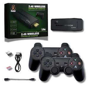Console de jeux vidéo SMARTCAM Game Stick 20000+ intégrée, rétro classique 3D 4K Full HD avec 2 manettes sans fil, Plug & Play, 64 Go