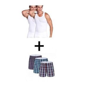 Lot De 3 Débardeurs En Coton Blanc - Plus 3 boxers 
