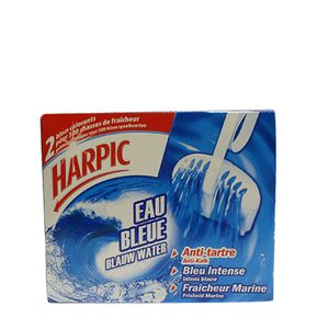 Blocs WC anti-tartre Harpic Eau Bleue parfum marine, lot de 2 - Blocs,  pastilles