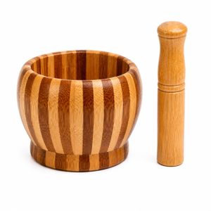 Mortier & Pilon en Bois Naturel – Broyeur d’Épices, Herbes et Condiments