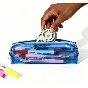 Trousse à crayons transparente, Trousse à stylos PVC résistante, Trousse de maquillage imperméable