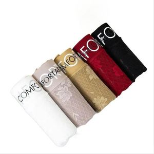 Ladies Sexy Dentelle Le Slip  Mid-waist Seamless La Culotte Underwear Antibacterial Pantalons Pantalons Crotch de soie prolongé pour les femmes Mix 5 couleurs /Set