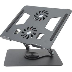 Support Réglable Pour Ordinateur Portable Avec Ventilateur De Refroidissement, Réglage En Continu, Base Rotative