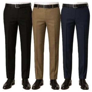Lot de 3 Pantalon Habillé Homme - Coupe Slim - Classique - Tissu Confortable