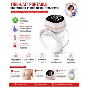 Bebe Extrator Lait Portable Hygiénique et Sécurisé 