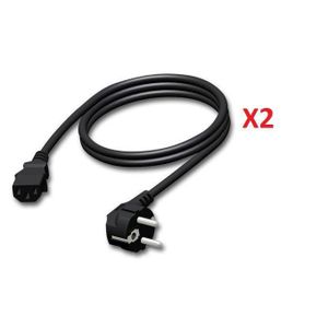 Lot De 2) Câble D'Alimentation Ordinateur, TV,Imprimante, Vidéo, Photocopieur
