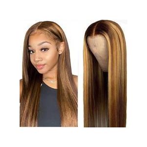 26inch Piano Color Synthetic Hair Middle Part Long Straight Hair Matte Texture Natural Flow Easy to Manage