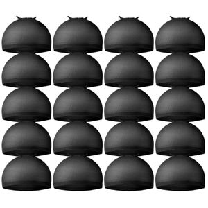 TodyJeyHo Casquette de perruque, Casquette de perruque noire 20 pièces, Casquettes de chaussettes pour perruques, Casquettes en nylon élastique pour femmes