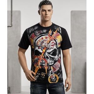 T-shirt Graphique "Skull & Time" - Style Urbain Audacieux