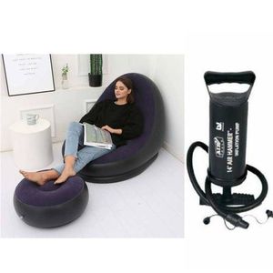 Fauteuil Gonflable + Pouf En Mousse Confortable+ pompe 