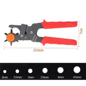 Outil de perforation de ceinture en cuir à 6 trous avec poignée moulée en plastique