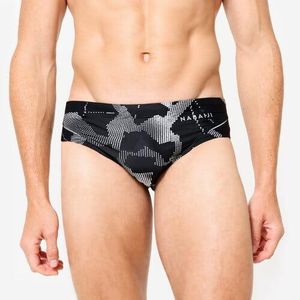 Decathlon Maillot De Bain Natation Homme - Slip900 - Imprimé Ice - Noir Blanc
