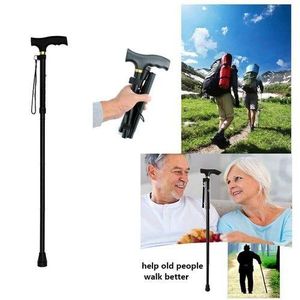 Multifonction Bâton De Marche Bâtons De Trekking Télescopique Pli Béquilles Bâton De Randonnée Béquille Personnes Âgées Bâton En Métal Canne De Marche En Plein Air