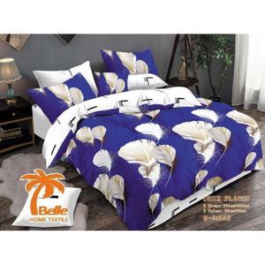 QUALITE SUPERIEUR Lot De 2 Draps + 2 Taies – Design Élégant et Confort Assuré Pour DEUX Places TE