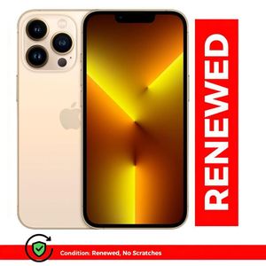 Renewed iPhone 13 Pro Max, smartphone, 6 Go de RAM, 128 Go de stockage, écran OLED ProMotion 120 Hz de 6,7 pouces, puce A15 Bionic, triple appareil photo Pro, or