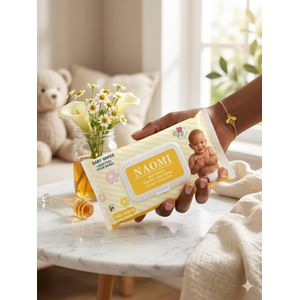 Naomi Lingettes Bébé  Miel & Camomille – Ultra-Douces, Apaisantes et Nourrissantes – Paquet de 72 Lingettes