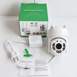 Ptz  Caméra de sécurité réseau sans fil intelligente 2MP, vue à 360°, rotation pour l'intérieur comme l'extérieur pour la maison, le bateau ou la ferme