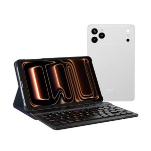 Modio  M-135 Tablette 8.,1" Pouces avec clavier – 8 Go RAM, 512 Go de stockage, 5MP/13MP -Gris  Silver- Android 14, Wi-Fi 4G, Dual SIM, GPS (Fournie avec plusieurs accessoires) 12 MOIS GARANTIE