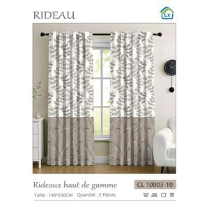 Lot de 2 Rideaux haut de gamme de Porte/Fenêtre - 140/230CM - À motif CL 10003-10
