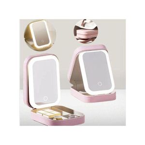 Boîte à bijoux pour femme avec miroir LED