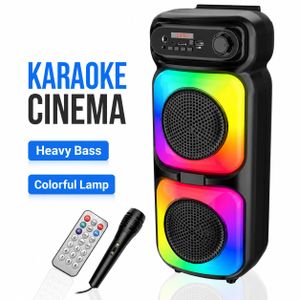 SinG-e Haut-parleur Bluetooth ZQS Portable Sans Fil Karaoké RGB LED Basses Puissantes USB TF FM AUX Rechargeable