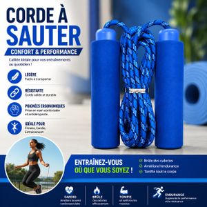 Corde à Sauter Fitness – Poignées Ergonomiques Antidérapantes – Cardio, Endurance et Entraînement