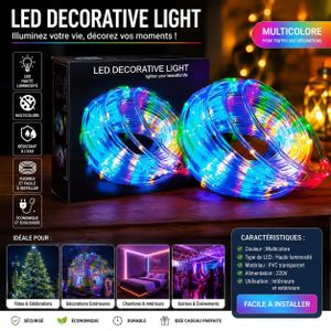 lampe cour décoration extérieure étanche tube lampe éclairage couleur guirlande lumineuse
