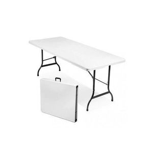 (PM) Table De Réception Traiteur Pliante - 6 Personnes - 180x70xH73,5 Cm - Structure En Acier Et Plateau