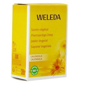 WELEDA - Savon végétal au Calendula - Nettoie en douceur - Mousse fine et onctueuse Bio- Vegan. 100g. Importé de france