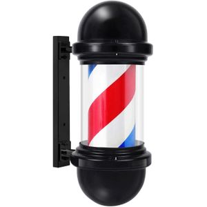 Mini Barber Pole Lumineux LED Rotatif - Enseigne Murale Compacte pour Salon de Coiffure & Barbier